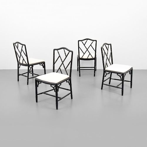 Set of 4 Dining Chairs, Manner of McGuire