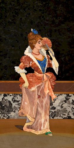 Mosaic, Victorian Lady with Parasol