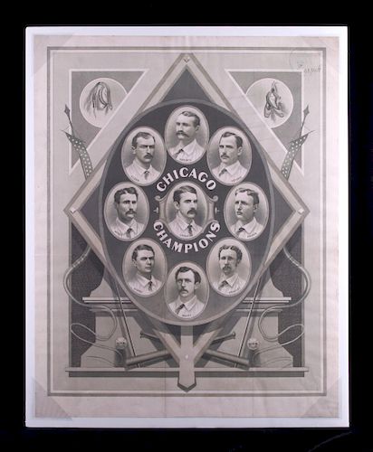 1876-1877 Chicago White Stockings Lithograph