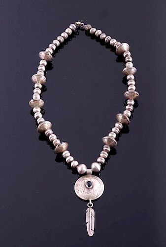 Navajo Sterling Silver Coin Necklace
