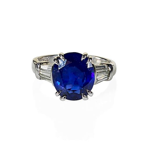 4.85 CTS. UNTREATED BLUE BURMA SAPPHIRE RING