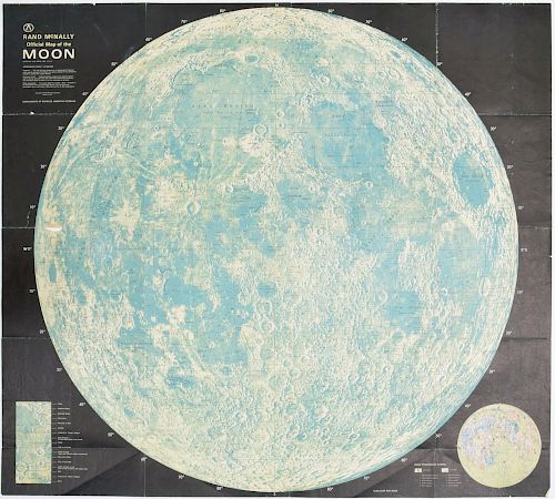 NASA Moon Map, Apollo 8 Crew/Astronauts Signed