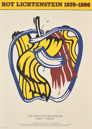 Roy Lichtenstein "Apple" Exhibition Poster, Signed