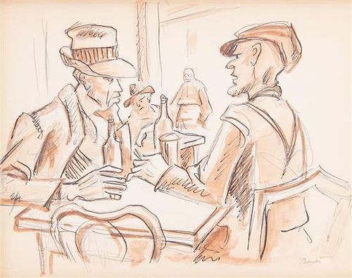 * Thomas Hart Benton, (American, 1889-1975), Study for "Discussion" (also known as Tactical Discussion in Flint's Smolny Institu