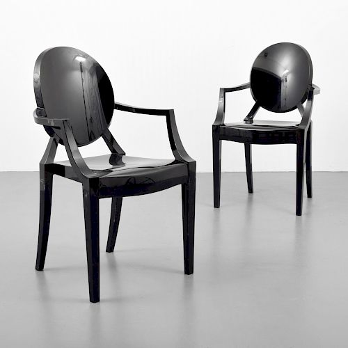 2 Philippe Starck "Louis Ghost" Arm Chairs