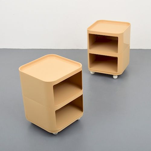 Pair of Ana Castelli Rolling Modular Side Tables