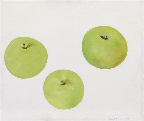* Ben Johnson, (American, 20th century), Three Green Apples, 1963
