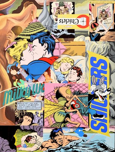 Large Suzan Pitt 3D Comic/Pop Art Painting