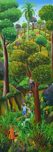 Jean David Boursiquot Naive Painting, Jungle Theme