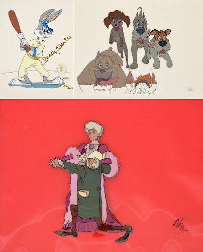 3 Animation Cels, Disney, Warner Bros