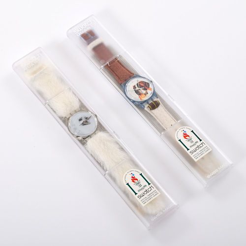 2 Vintage Swatch Watches: "Frozen Tears" & "Barry"