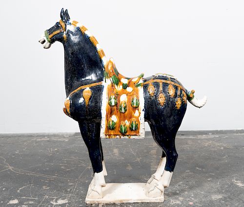 Chinese Large Sancai Glaze Tang Horse