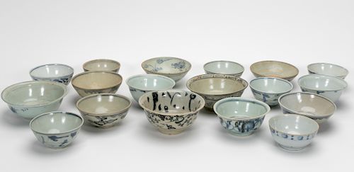 19th C. Chinese Blue & White Rice Bowls, 27 PCs.