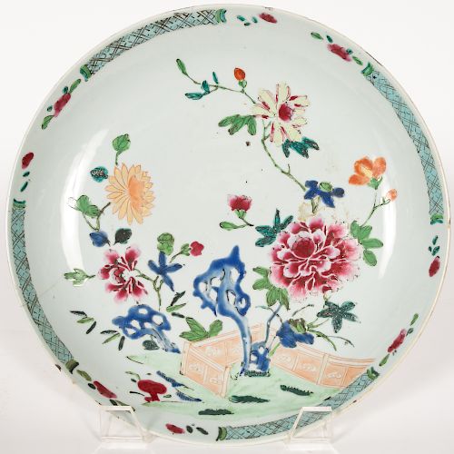 19th C. Chinese Charger with Flower Garden