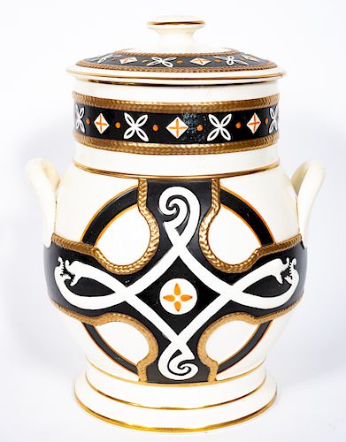 Unusual English Leech Decorated Medical Jar, 1852