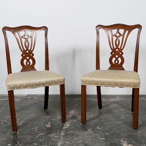 Pair, 20th C. Mahogany Side Chairs
