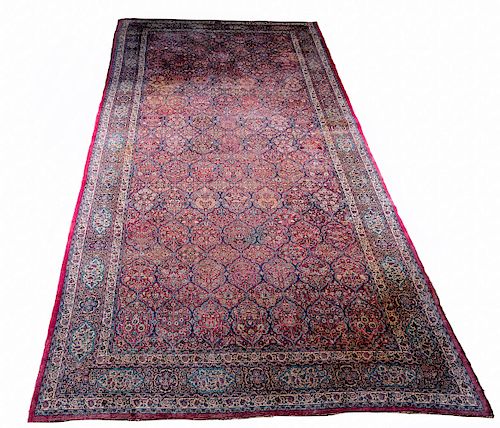 Hand Woven Kerman Rug or Carpet, 9' 11' x 19' 4"