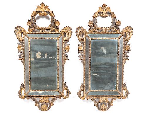 Pair, 20th C. Italian Giltwood Mirrors