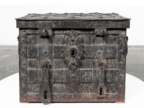 17th/18th C. Continental Iron Strong Box