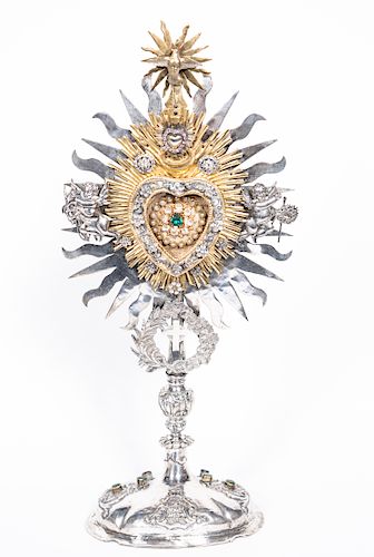 Russian Silver Gilt Monstrance, Late 18th Cent.