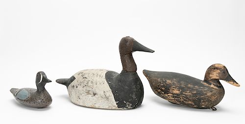 Group, Three Painted Wood Decoys