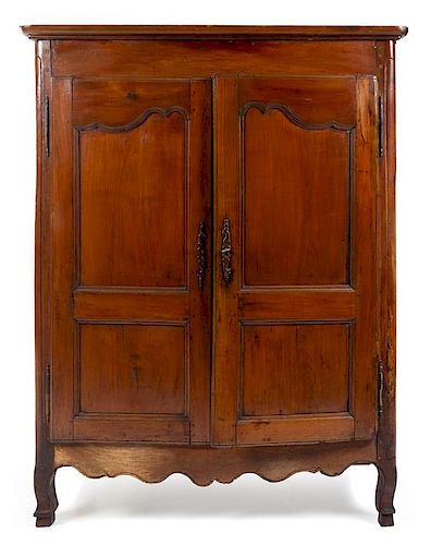 A French Provincial Armoire Height 68 x width 53 x depth 25 3/4 inches.