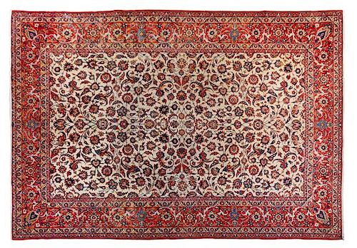 An Isfahan Wool Rug 14 feet 2 inches x 10 feet 3 inches.