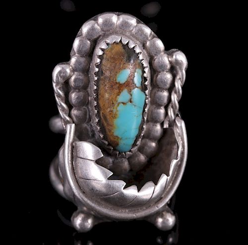 Navajo Kingman Turquoise Silver Ring