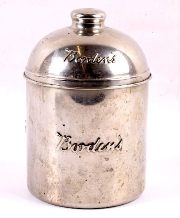 Classic Embossed Borden's Malted Milk Canister