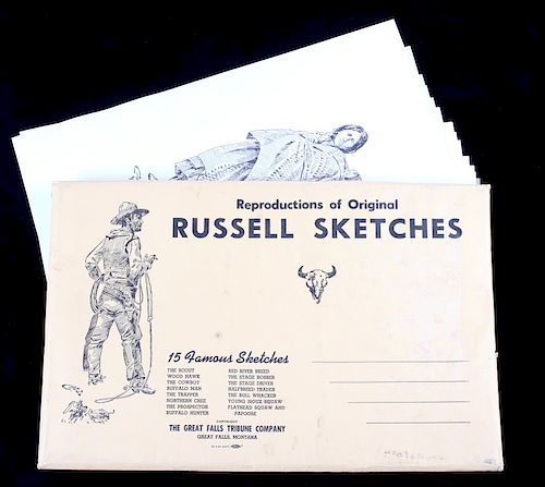 Collection of Charlie Russell Prints Sketches