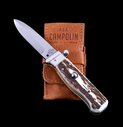 Campolin Stag Horn Italian Switchblade Knife