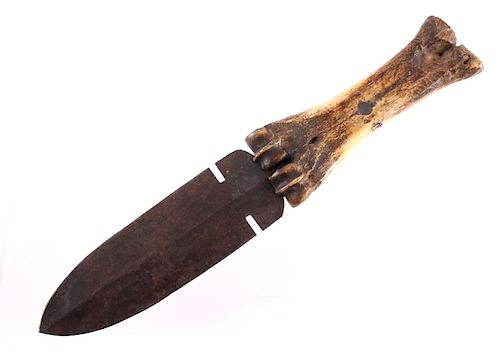 Plains Native American Bone Handle Dag Knife