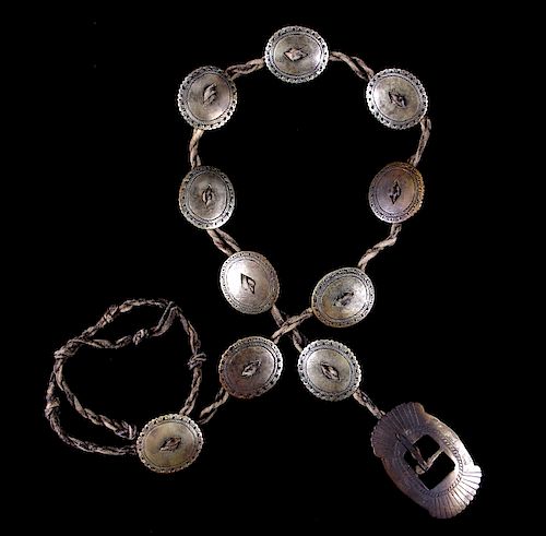 Navajo First Phase Revival Silver Concho Belt