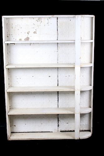 Tin Backed Painted Bookcase
