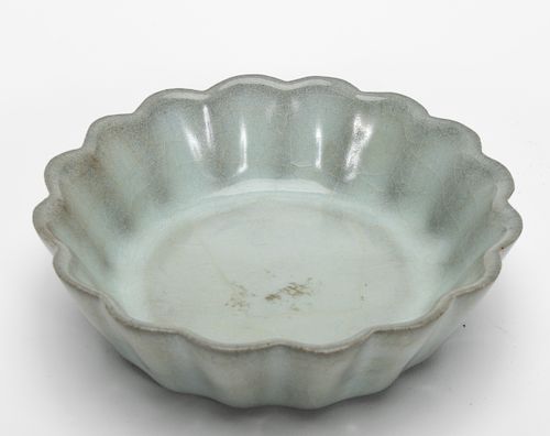 Chinese Celadon Bowl w/ Ruffled Rim
