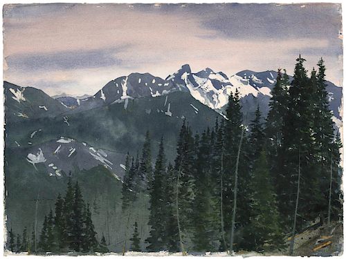 Wayne Davis - Rocky Mountains - Original, Signed Watercolor