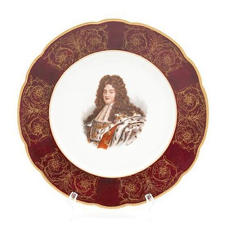 A Sevres Style Porcelain Plate Diameter 9 3/4 inches.