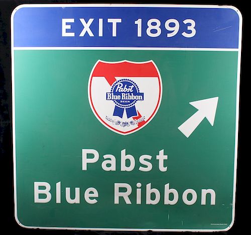 Pabst Blue Ribbon Metal Street Sign