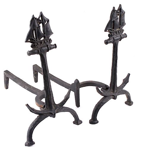 Ship and Anchor Cast Iron Fireplace Grates