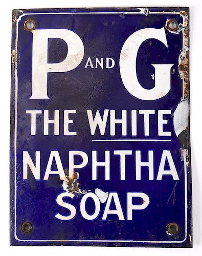 P & G The White Naphtha Soap Porcelain Enamel Sign