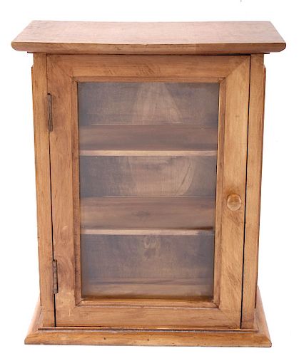 Cherry Wood and Glass Curio Display Cabinet
