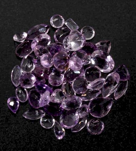 39ct of Unmounted & Faceted Amethyst Gemstones