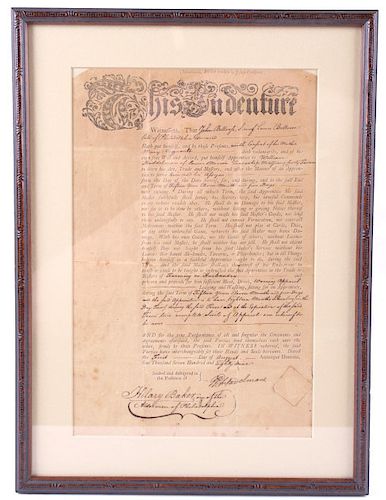 1789 Indenture Apprentice Contract