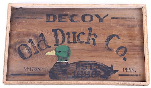 Decoy Old Duck Co. Wooden Advertising Sign