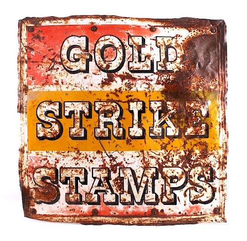 Original Gold Strike Stamps Advertising Sign