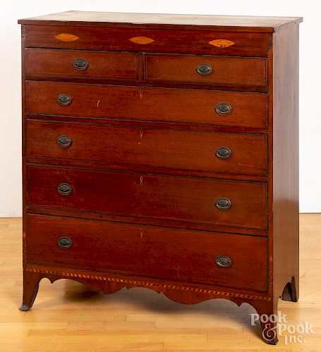 Pennsylvania or Maryland Federal mahogany chest of drawers