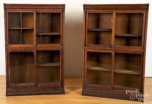 Four oak bookcases