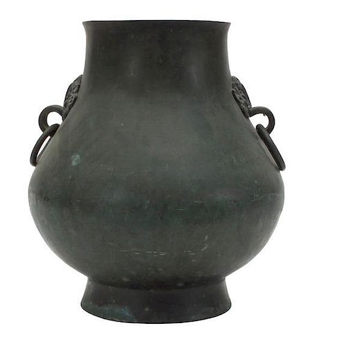 Bronze Vase with Rings