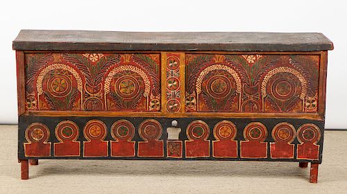 Fine Old Moroccan Polychrome Decorated Wood Cabinet