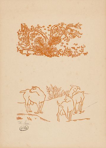 Aristide Maillol (1861-1944) Woodcut from "Les Georgiques de Virgile"